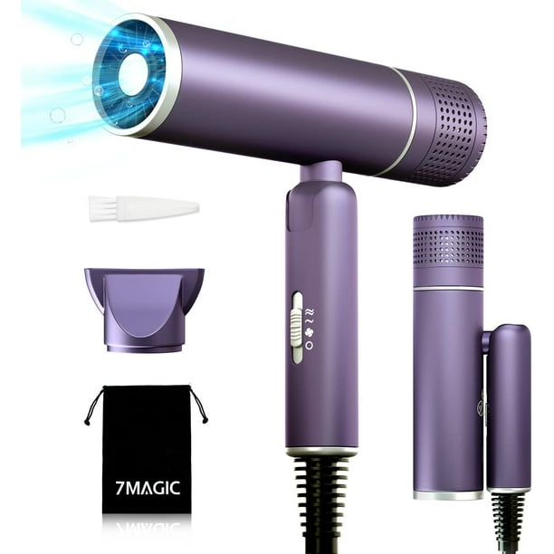7MAGIC Travel Hair Dryer for Women, Ionic Blow Dryer for Fast Drying, Lightweight Portable