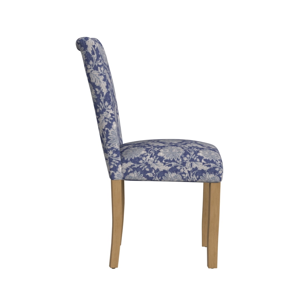 HomePop Classic Parsons Dining Chair, Set of 2, Denim Jacobean Print