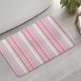 thumbnail image 2 of Pink and Green Striped Pattern Bathroom Rugs Mat,Non Slip Microfiber Bathroom Rug,Rubber Backing,Soft Bathroom Mats for Bathroom Floor,Tub and Shower,17x27in(43x68cm), 2 of 5