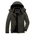 thumbnail image 2 of Men's Windproof Mountain Jacket, Winter Warm Fleece Lined Sports Rain Ski Coat with Hood, 2 of 3