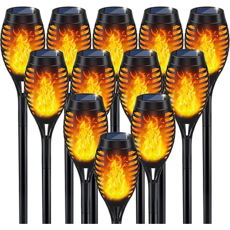 IkeeRuic Solar Lights Outdoor, Solar Torch Light with Flickering Flame for Garden Decor, Solar Garden Lights, Waterproof Outdoor Lighting, Flame Torches for Outside Patio Pathway Yard Decorations
