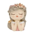 thumbnail image 1 of Macetas con cara de niña, soporte para bonsái, jarrón artesanal, escultura decorativa de resina coleccionable de dibujos animados, maceta de resina, 8x7x11cm, 1 of 8