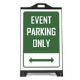 thumbnail image 3 of M&T Displays Black Street SignPro Board, Weatherproof A-Frame Sidewalk Curb Sign with 2 24x36 inch Matt Laminated Anti-Glare EVENT PARKING ONLY Sticker Signs, Folding Portable Double Sided, 3 of 8