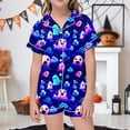 thumbnail image 2 of Youmylove Pajamas For Girls Short Sleeve Shorts Outfit 2 Piece Sleepwear Button Pajama Sets Graphic Print Trendy Pajama Set Soft Comfy Nighty Daily Casual, 2 of 5
