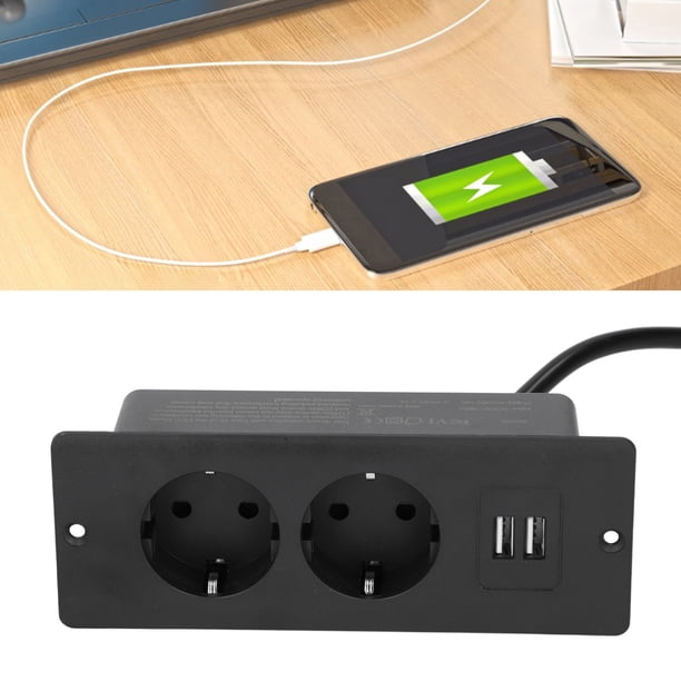 Enchufe De Mesa Oculto, Toma De Corriente Integrada 2 Puertos De CA 3000W 10A Enchufe De La UE 230-265V Ahorro De Espacio Funcional Elegante Para Cajones Sofás Mesas Gabinetes
