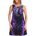 thumbnail image 1 of Fotbe Purple Plant White Tiger Vestido de Verano sin Mangas para Mujer – Vestido Midi Línea A, Estilo Camiseta Floral, Vestido Playero Casual y Fluido, 1 of 7