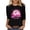 #134-Black, variant on Cutuoiiu Women's Fashion Printed T-shirt 3/4 Sleeve Round Neck Casual Tops Gifts