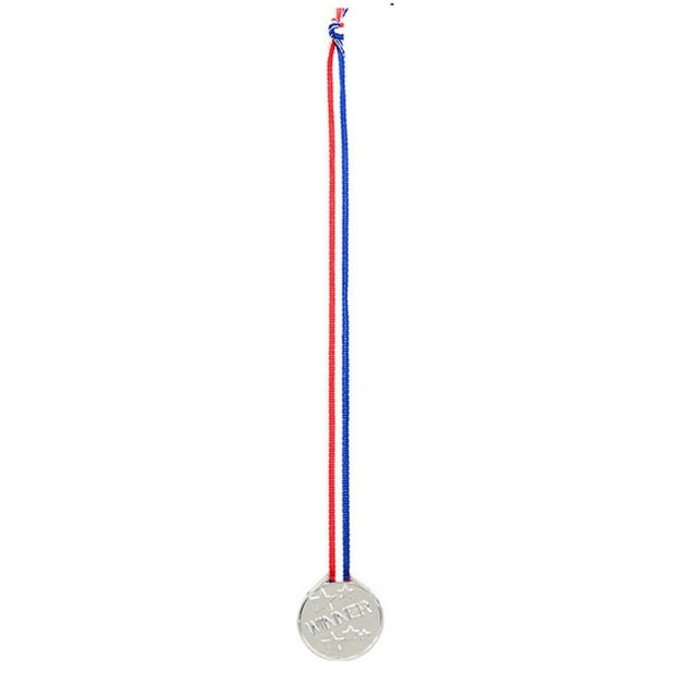 Cateissary 50X Ganadores Medalla Premio deportivo Tira de competencia Conveniencia Interesante Fiesta de larga duración Prop Medallas de Videojuegos y accesorios Plata