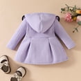 thumbnail image 5 of JUMEYU Baby Girls Jacket Infant Toddler Baby Girls Hooded Ruffle Button Coat Winter Outerwear 12 18 Months (Light Purple,12-18 Months), 5 of 9