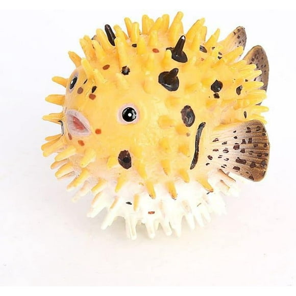 Simulation Puffer Fish Toy Figure Realistic Plastic Wild Puffer Fish Sea Animal Figure Model for Collection Science Educational Prop Fun