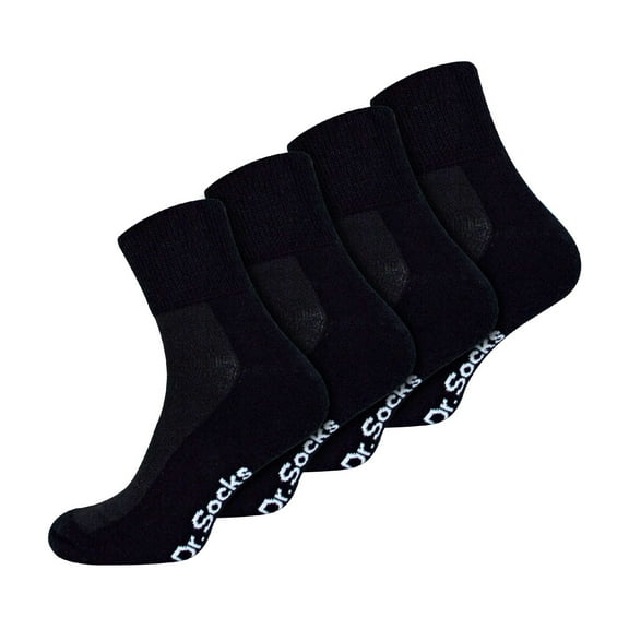 Mens Bamboo Diabetic Ankle Socks | Dr.Socks | Extra Wide Trainer Socks in Black & White
