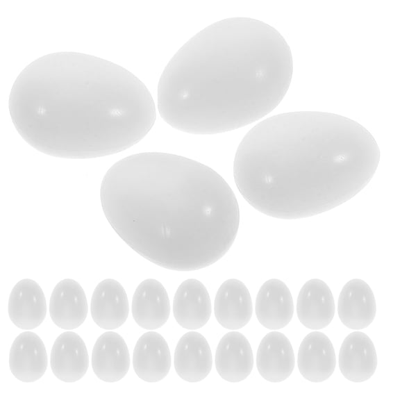 Hytrove 30 Pieces Realistic White Plastic Bird Eggs for Crafting, Home Decor, Projects and Educational Use