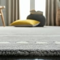 thumbnail image 4 of SAFAVIEH Bella Danita Plain Dotted Bordered Wool Runner Rug, Silver/Ivory, 2'3" x 9', 4 of 9