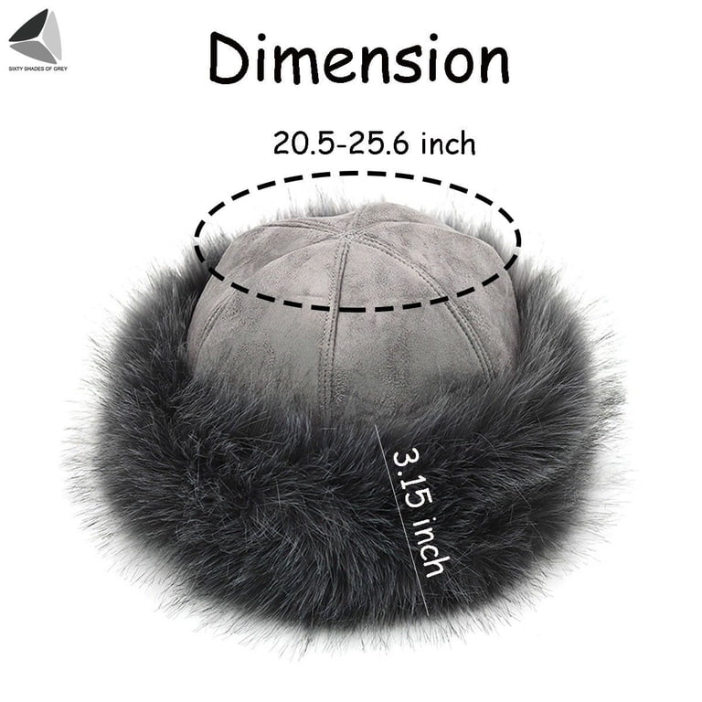 Luxurious Faux Fur head hat piece in Light Gray Men main image 4