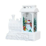 hirigin Christmas Candle Wind Lantern Portable Train Shape Lights Ornament for Home Front Porch Bedroom Decoration