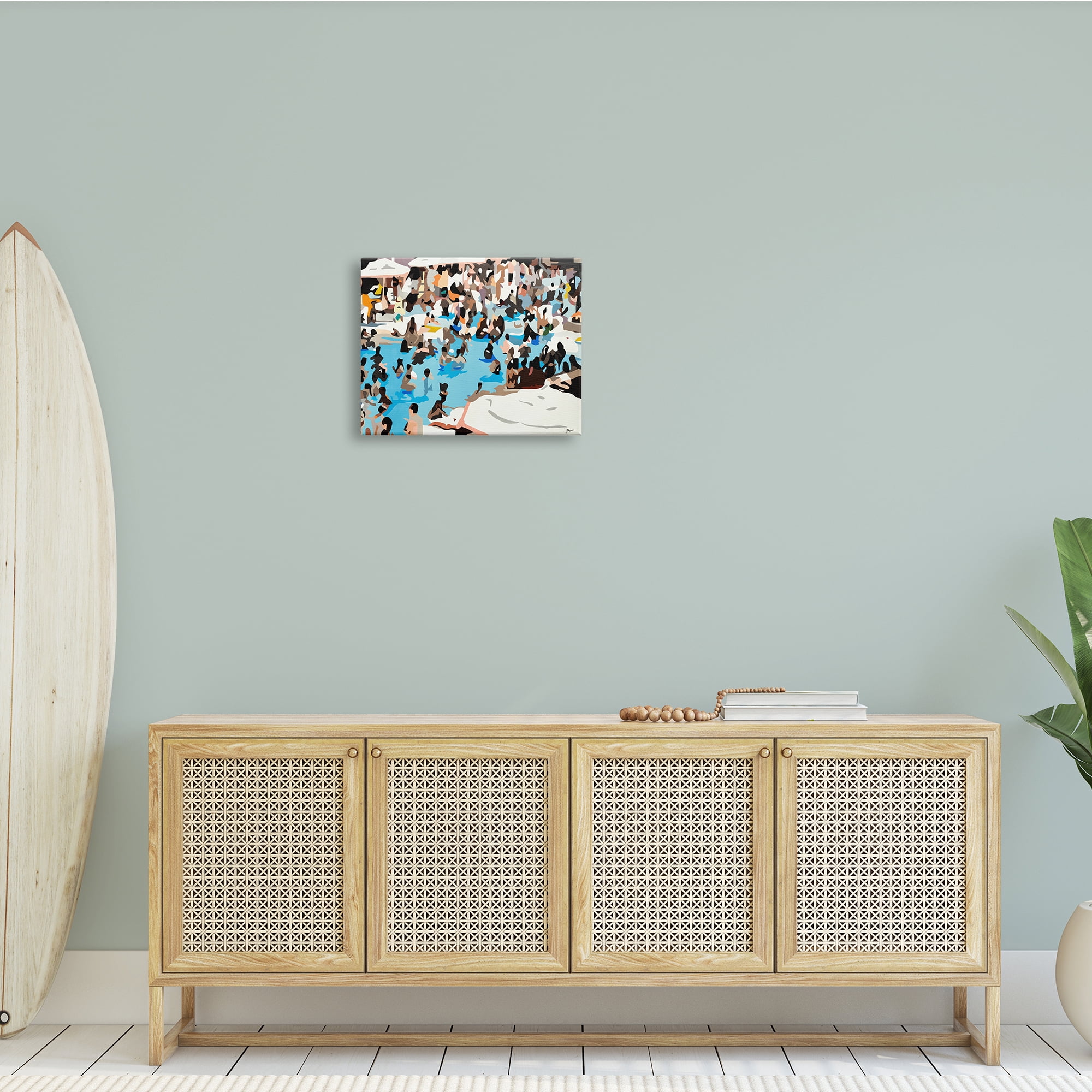 Stupell Industries Crowded Pool Scene Abstract Shape People Tropical Party, 20 x 16, Design by BethAnn Lawson