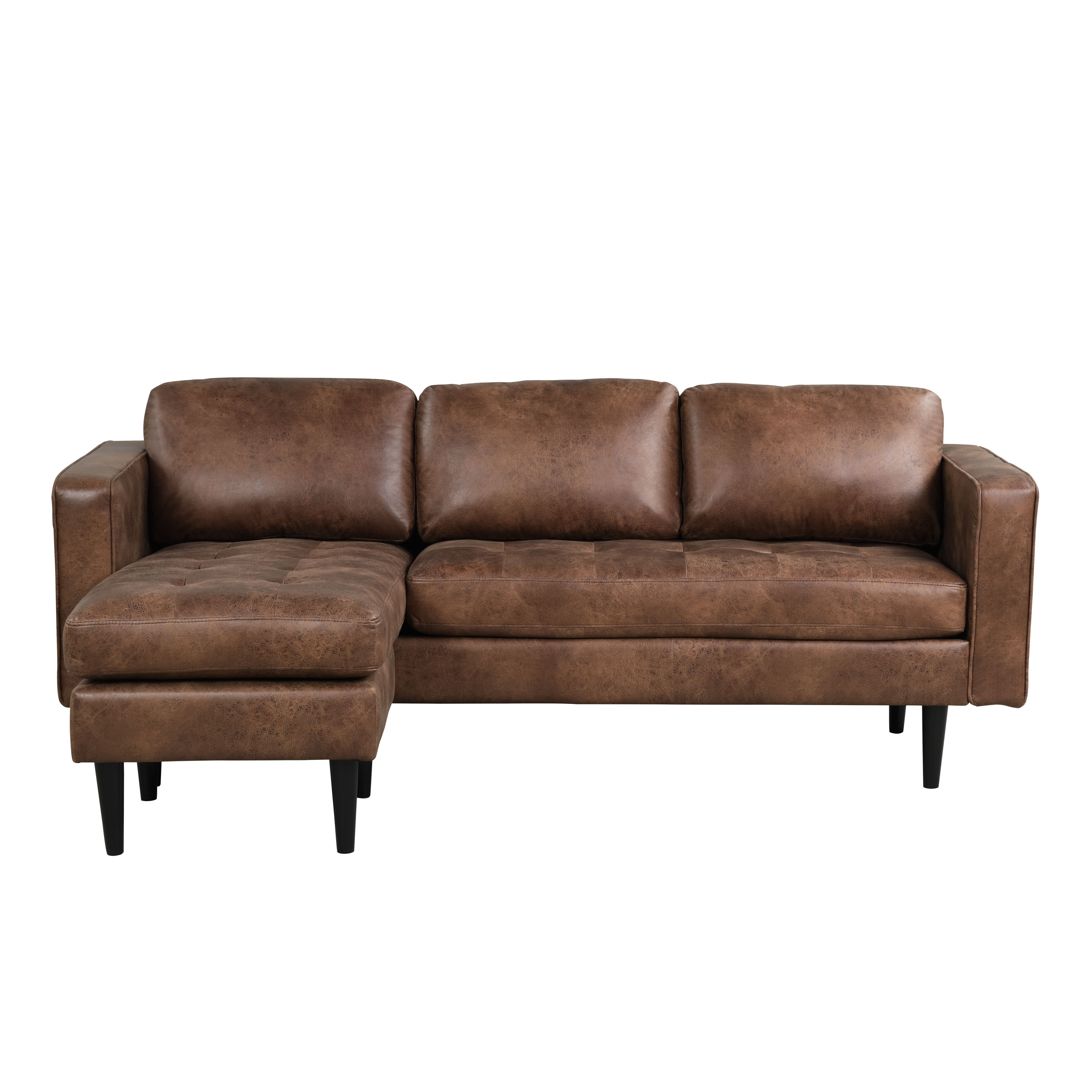 Lifestyle Solutions Manila Modern Sectional Sofa with Chaise, Brown Faux Leather - image 2 of 5