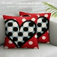 thumbnail image 3 of PIKWEEK Emotion Valentines Day Throw Pillow Covers, Buffalo Check Spring Farmhouse Holiday Red Black Cushion Case for Home Sofa Couch Decoration, 3 of 5