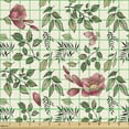 thumbnail image 2 of Botanical Sofa Upholstery Fabric by the Yard, Vintage Inspired Pattern of Floral and Leafy Bloom, Decorative Fabric for DIY and Home Accents, Dried Rose Peacock Green by Ambesonne, 2 of 5