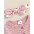 thumbnail image 6 of Suealasg Baby Girl Fall Clothes 3 6 9 12 18 Months Infant Girl Long Sleeve Floral Print Romper +Flared Pants +Headband 3Pcs Casual Autumn Outfits for Newborn Girl, 6 of 7