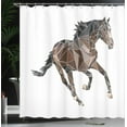 thumbnail image 4 of Ambesonne Polygons Shower Curtain, Brown Tones Triangle Horse, 69"Wx70"L, Warm Taupe Dark Brown, 4 of 5