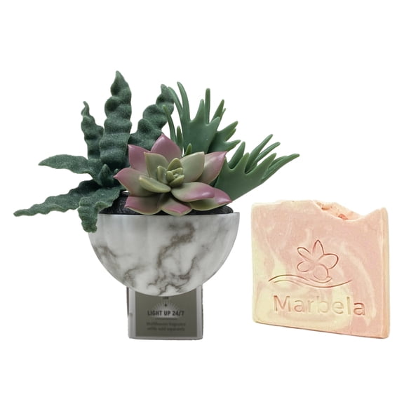 Bath & Body Works Stoneware Greenery Adjustable Wallflowers Scent Control Nightlight Fragrance Plug