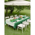 thumbnail image 5 of 54x80 Inch Outdoor Tablecloth with Umbrella Hole Zipper Rectangle Saint Patrick's Day Rectangular Tablecloths Outside Waterproof Luck Leaves Car Green Buffalo Plaid Patio Table Cover for Picnic Party, 5 of 8