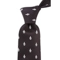 thumbnail image 2 of Scott Allan Extra Long Black Tie for Men | 63"in Long Woven Necktie | Fleur De Lis Patterned Neck Tie, 2 of 5