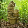 thumbnail image 2 of Teamson Home Outdoor Cascading Stacked Pot Waterfall Fountain, Brown, 2 of 6