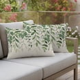 thumbnail image 3 of Outdoor Pillow Covers 20x12 Set of 2, Green Leaves Waterproof Patio Throw Pillow Covers for Couch Sofa Chair, Summer Botanical Decorative Pillowcases for Throw Pillows, 3 of 9