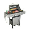 thumbnail image 2 of Gundir 3-Burner Propane Gas Grill with Side Burner, 37230 BTU Stainless Steel BBQ Grill, Enameled Cast Iron Grates & Foldable Side Tables, Heavy-Duty Wheels for Outdoor Cooking, 2 of 7