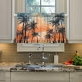 thumbnail image 5 of Coolnut 36 Inch Length Kitchen Curtains Palm Tree 2 Panels Half Window Sheer Curtains Rod Pocket Farmhouse Short Drapes for Bathroom Cafe Basement Home Decor, 5 of 7