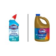 Clorox Toilet Bowl Cleaner Clinging Bleach Gel Ocean Mist 24 Oz & Clorox ColorLoad Non-Chlorine Bleach 116 Oz