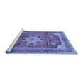 thumbnail image 2 of Ahgly Company Machine Washable Indoor Round Medallion Blue Traditional Area Rugs, 8' Round, 2 of 4