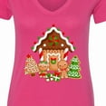 thumbnail image 4 of Inktastic Gingerbread House Christmas Women's V-Neck T-Shirt, 4 of 5