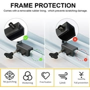 Tripumer 4 Sets of Sliding Window Locks with Key Adjustable Window Security Locks for Family Home Bedroom and Office Black