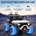thumbnail image 6 of Historyli Ride on Toys-24V with Remote Control-4WD Electric Car,2 Seater UTV,Spring Suspension,Front & Behind LED Lights,Dual Storage,3 Speeds,Bluetooth Music,Parent Safety Brake-White, 6 of 7