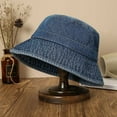 thumbnail image 6 of SikaFu Fisherman Hat Girl Spring And Autumn Smoking Sunscreen Hats Full -Complete Vocal Non -Ancient Denim Cloth Showing Small Water Washing Cotton Students Basin, 6 of 7