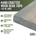 thumbnail image 2 of Solid Wood Office Desk with Industrial Pipe Legs, Riverstone Grey, 2 of 10