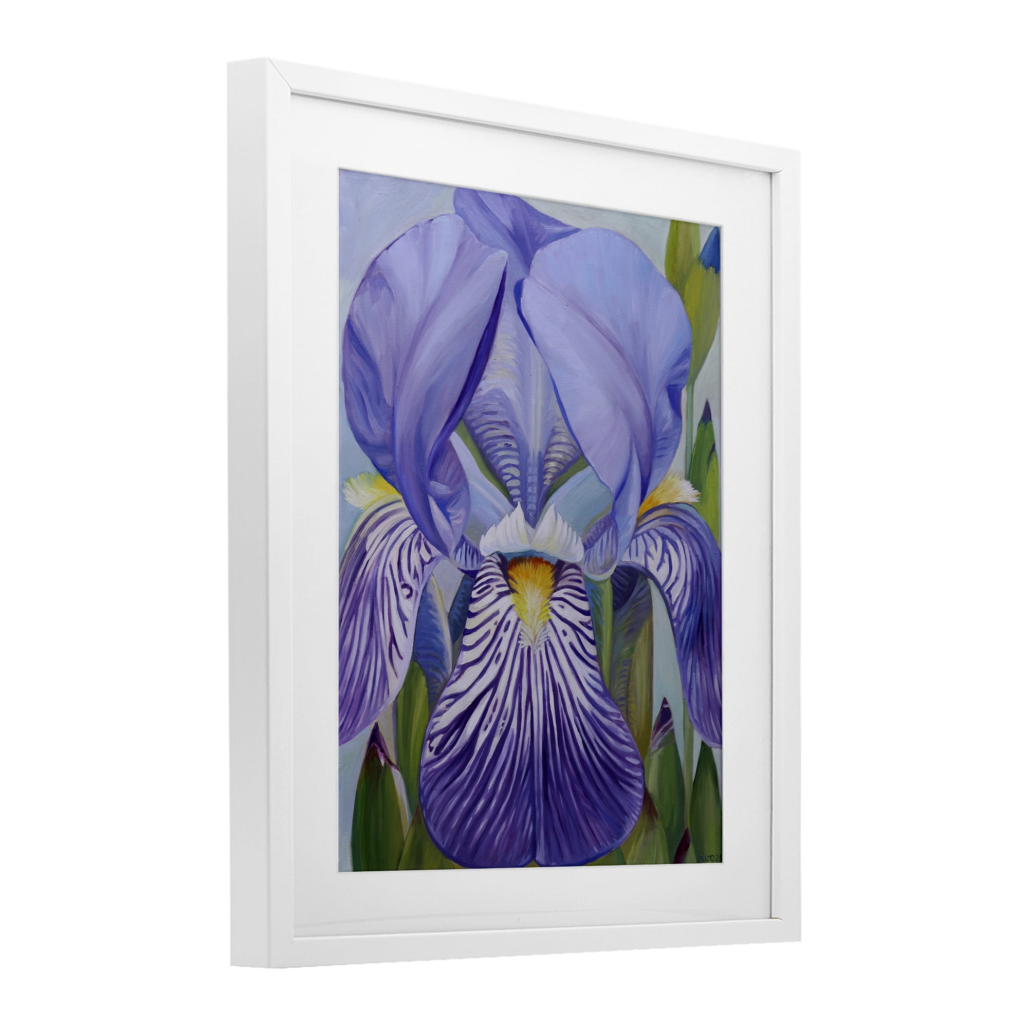 Stupell Industries Blooming Purple Iris Petals White Framed Print Under Glass, design by Violeta Vollmer