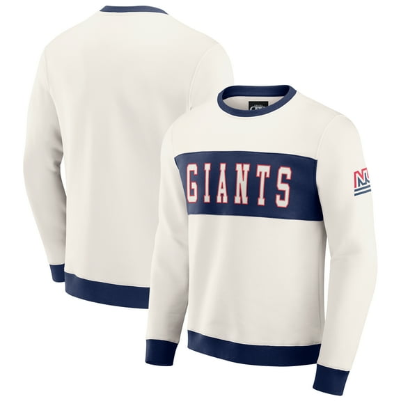 Men's Darius Rucker Collection by Fanatics Cream New York Giants Colorblock Pullover Sweatshirt