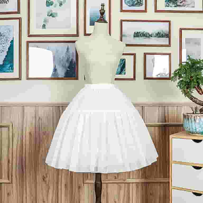 short underskirts for dresses Women's White Flare Puffy Tulle Tutu Petticoat Short Underskirt for Dresses Mini Skirt for Adults