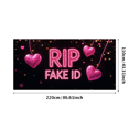 thumbnail image 3 of Glittery Pink RIP FAKE ID Banner Backdrop Decor for Party Celebrations Photo Props Event Decorations Backgrounds, 3 of 4