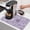 Purple, variant on Tan Beige Flower Dish Drying Mats for Kitchen Counter, Pastoral White Plant Petal Leaf Linen Rustic Absorbent Coffee Bar Mat with Non-slip Rubber Backed Quick Drying Dish Rack Pad 12"x16"