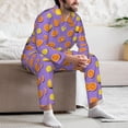 thumbnail image 7 of Naloa Yellow Lemon And Orange Men’s Pajamas Set - Long Sleeve Button Down Sleep Shirt and Pajama Bottoms Sleepwear Set-X-Large, 7 of 7