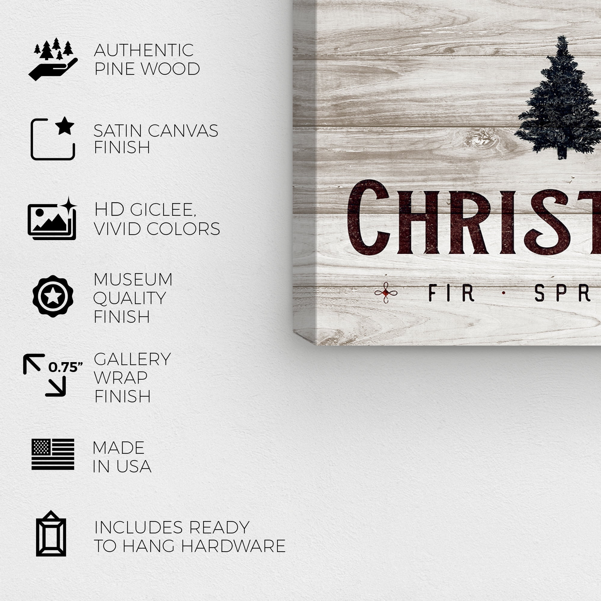 Wynwood Studio Holiday and Seasonal Wall Art Canvas Prints 'Farm Fresh Christmas Tree' Christmas Home Décor - Brown, Green, 36" x 24"