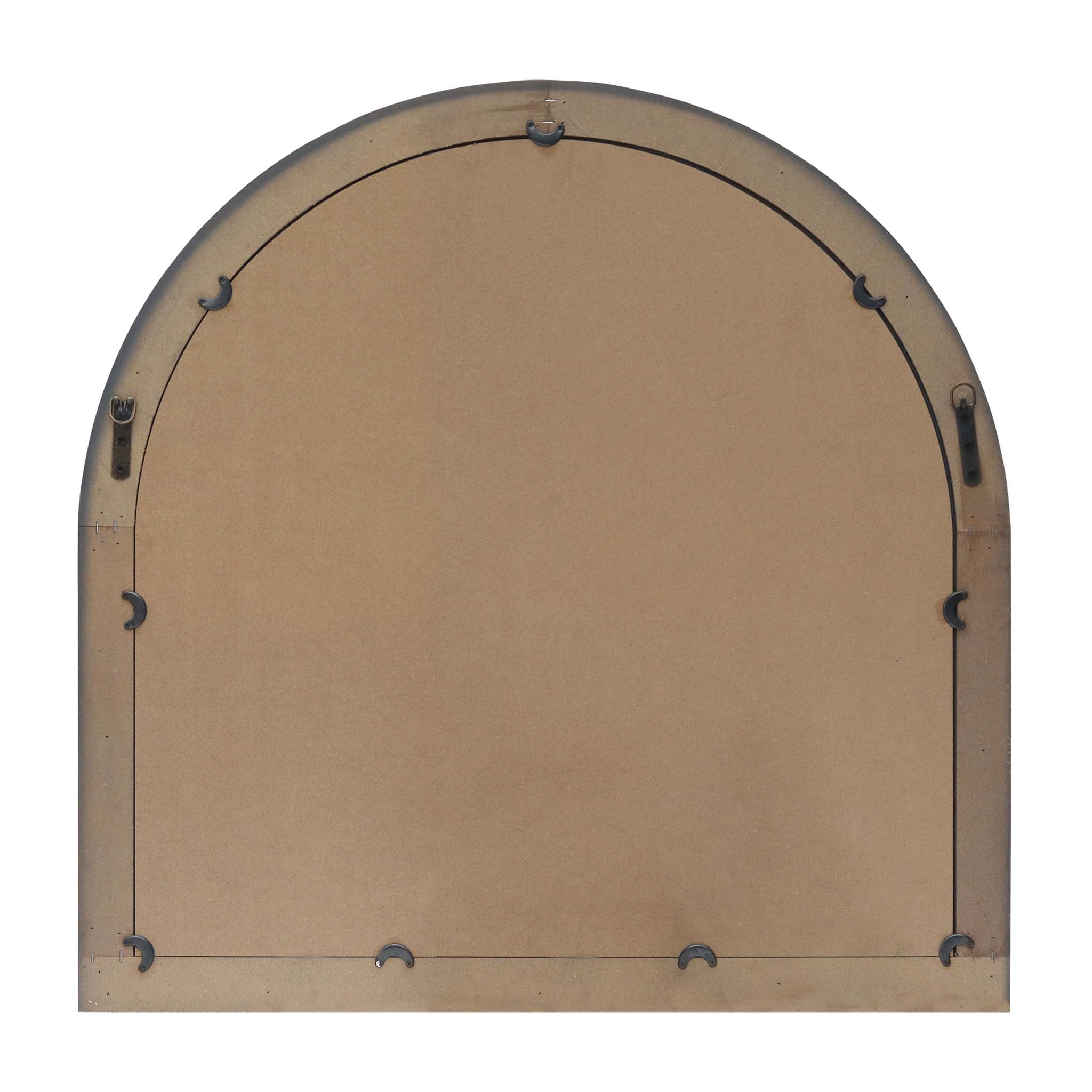 Parisloft Gray Cathedral Arch Wood Wall Mirror, Farmhouse Mirror, 31.875 x 31.875 inches