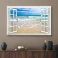 thumbnail image 2 of wall26 Canvas Print Wall Art Window View of Sea Waves on The Beach Nature Wilderness Photography Realism Rustic Landscape Colorful Vibrant for Living Room, Bedroom, Office - 16"x24", 2 of 5