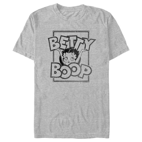 Men's Betty Boop Distressed Poster Graphic Tee Athletic Heather Small