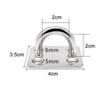 thumbnail image 3 of 4pcs M6 304 Stainless Steel Oblong Pad Eye Plate,marine Hardware Staple Hook Loop, 3 of 5